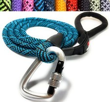 6' Foot Climbing Rope Dog Leash with Locking Carabiner - NEW Enthusiast Gear
