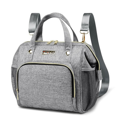 FHELAD Small Diaper Bag Tote Backpack Crossbody, Toddler Bags Gray B26 New