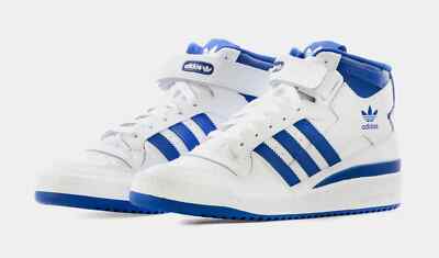 ADIDAS FORUM MID LACE-UP SNEAKERS BASKETBALL MEN SHOES WHITE/ROYAL SIZE 12 NEW