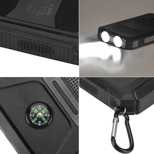 20000mAh Solar Power Bank Charger Ladegerät Externer Batterie LED 2USB Akku DE - Bild 9 von 18