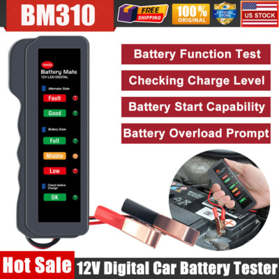 12V Battery Load Tester car autocycle marine Alternator analyzer Diagnostic tool
