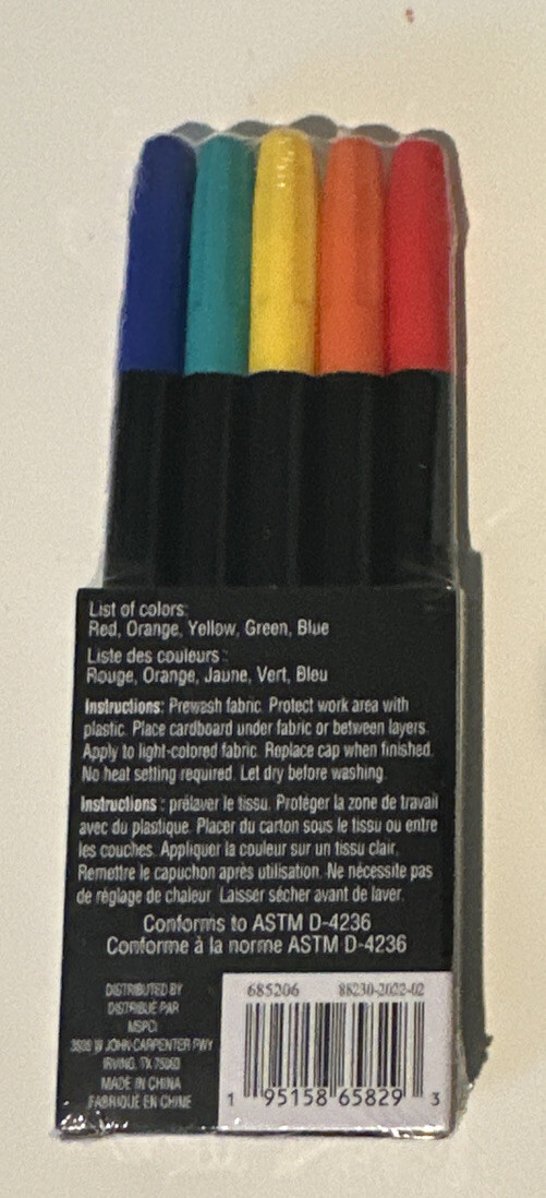 Fine Tip Fabric Markers - Permanent & Machine Washable.