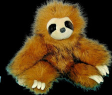 2019 Purely Luxe Aurora Plush Brown Fluffy Sloth 14"