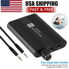 16-300Ω HIFI Headphone Amplifier Portable Earphone AMP 3.5mm w/ Audio USB Cable