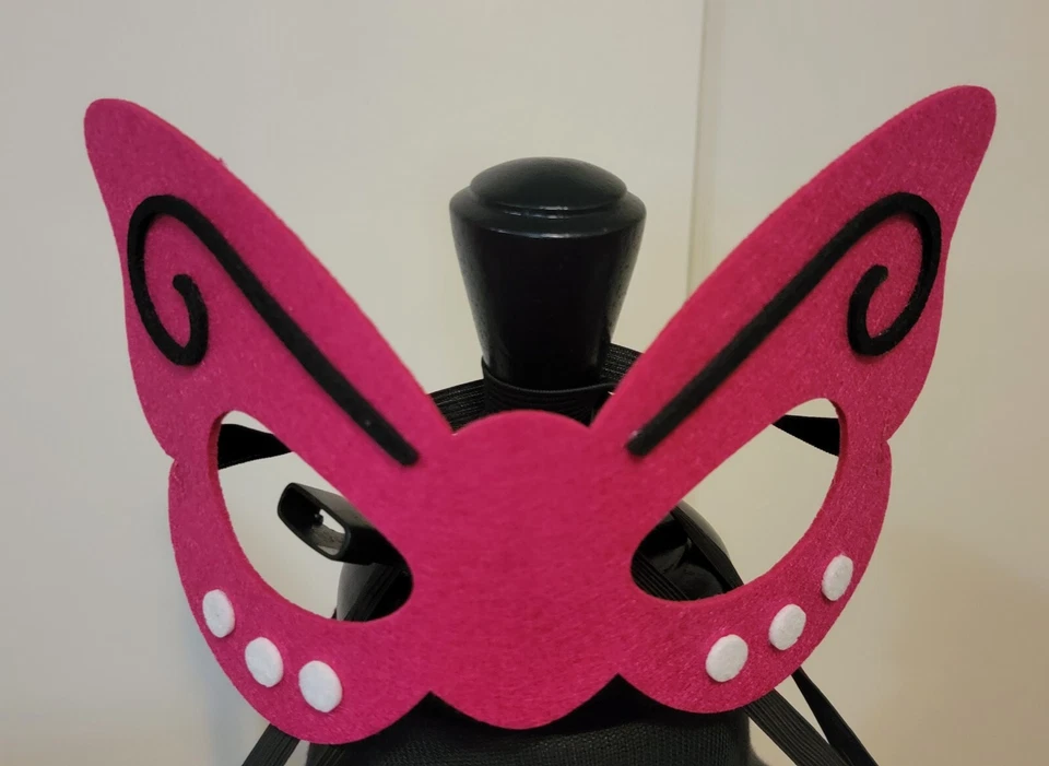 Disfraz Mariposa Fucsia Rosa Negro Alas Máscara Fieltro L Niño Nuevo Foto 3 de 4