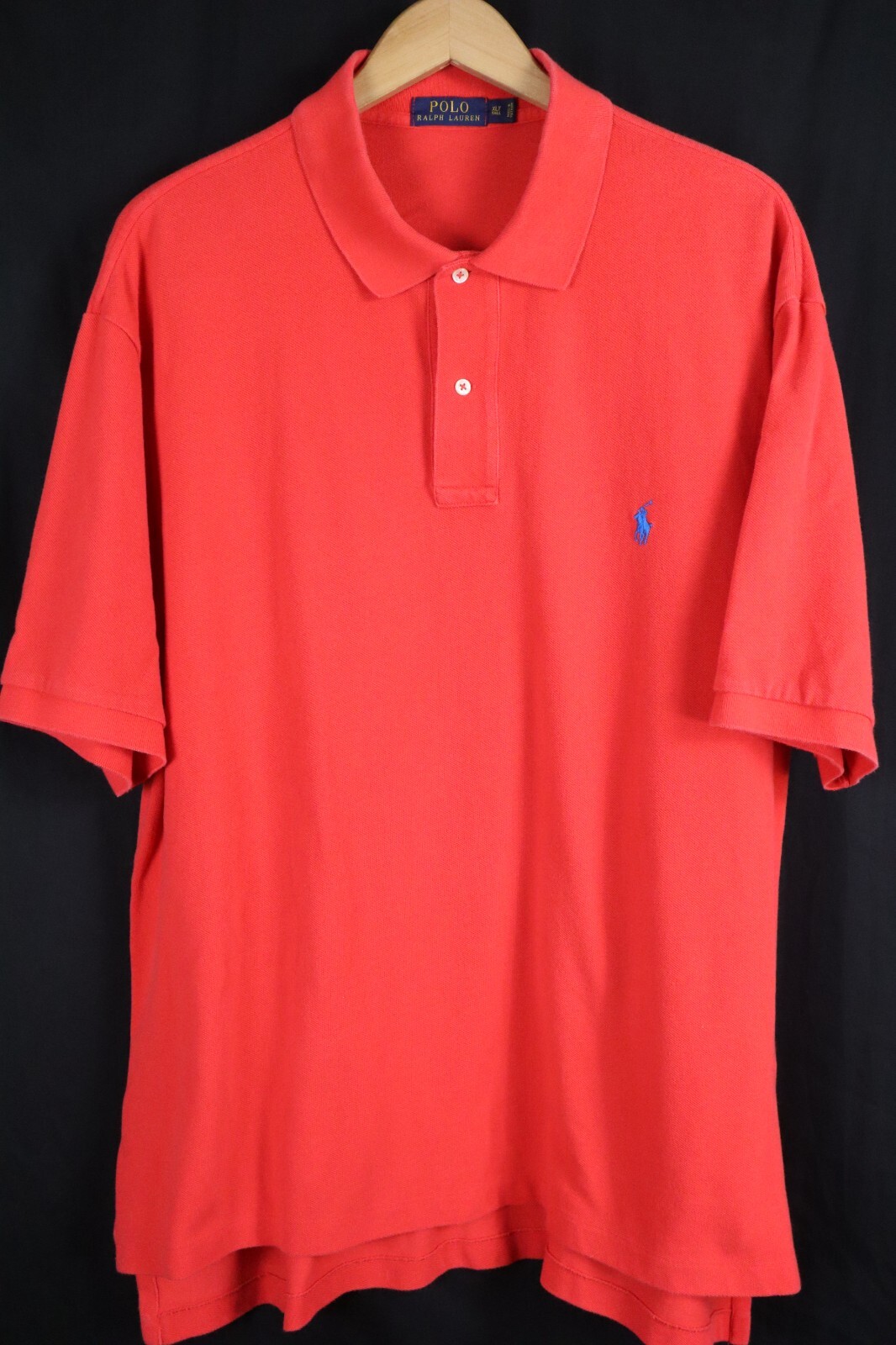 Polo Ralph Lauren Mens sz XLT Tall Bright Red Knit SS… Gem