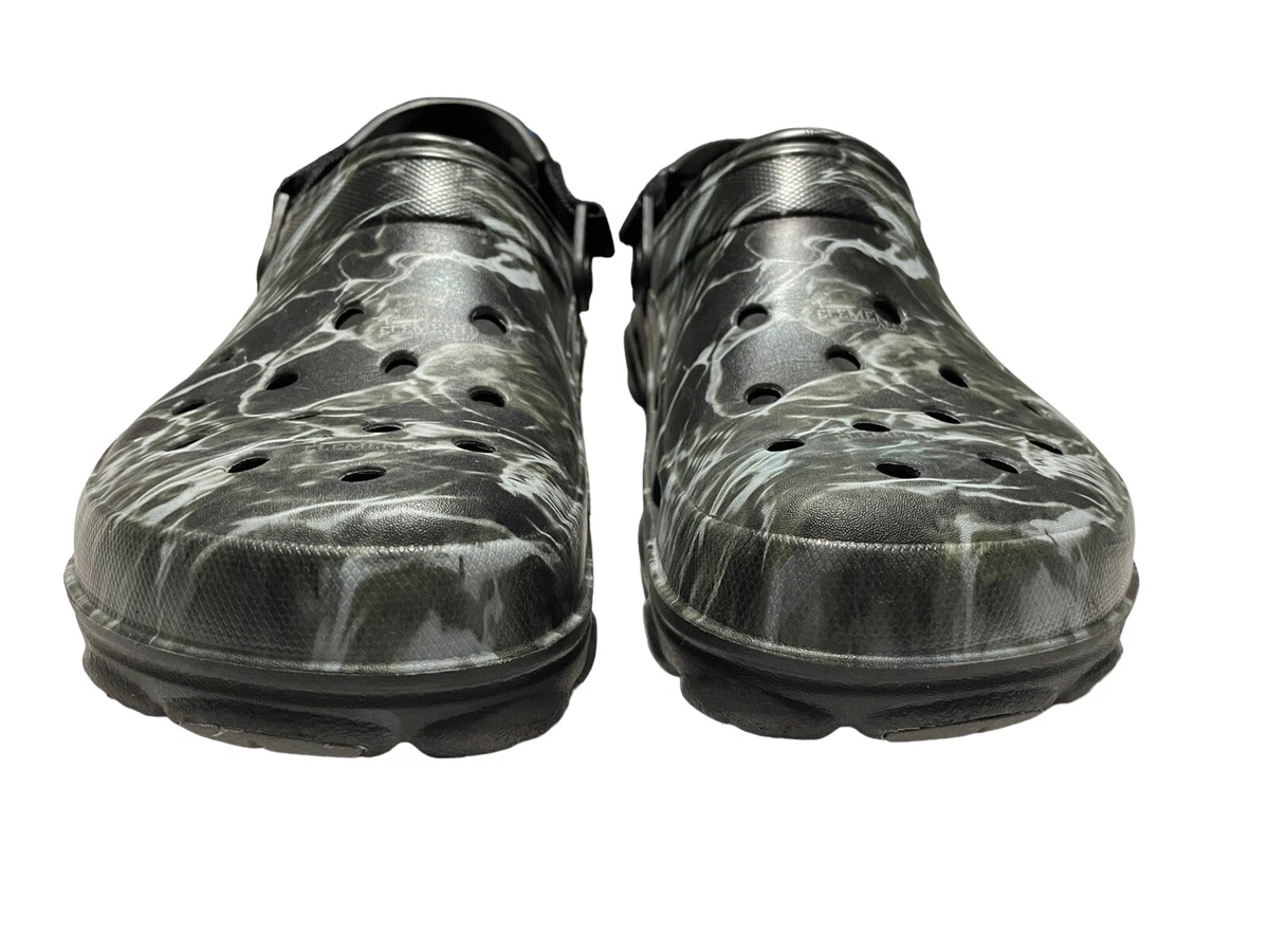 Crocs Mossy Oak Elements All Terrain Clog Slip On Shoe Men’s 13.0 Black Camo