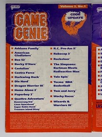 Vintage NES Game Genie Code Update Volume 2 No. 1-3 Cheats Books GALOOB Nintendo