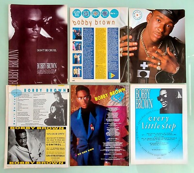 BOBBY BROWN Pinup, Adverts, Songwords, Clippings / Roxbury, Boston / W. Houston