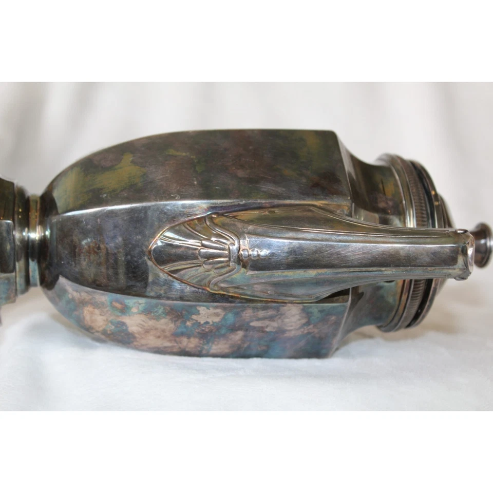 Antigua jarra chapada en plata Christofle Francia agua caliente mango madera art déco Foto 4 de 4