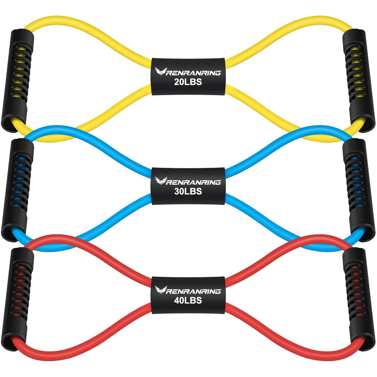 RENRANRING Figure Fitness Resistance Bands with Handles Exercise