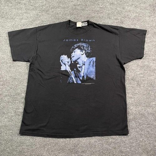 James Brown R&B Soul Jazz Shirt 2XL 25x29 Black 2000s vintage concert t-shirt, vintage, size XXL, single stitch, B+ condition