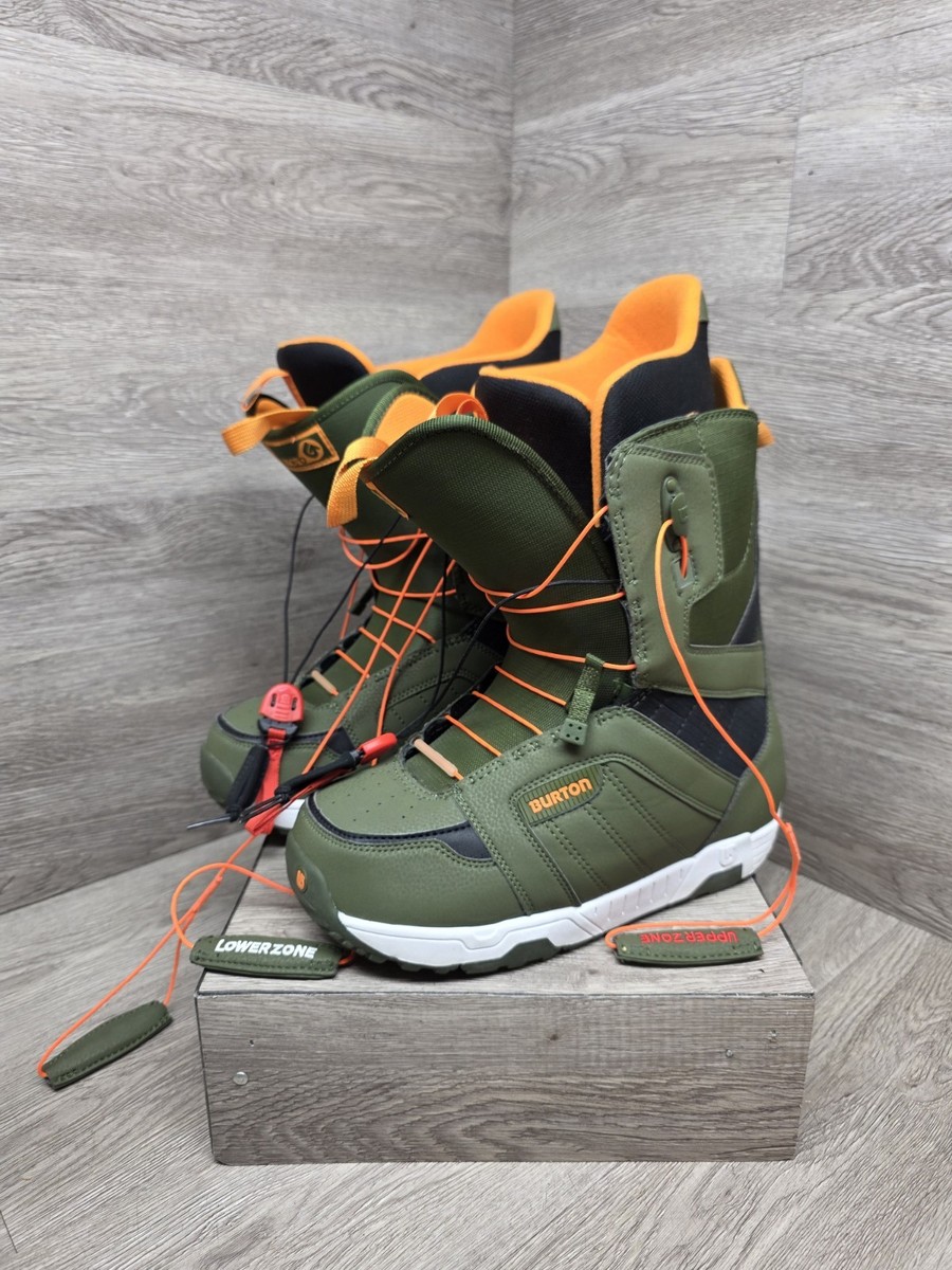 botas snowboard hombre burton Men's Waverange X Pro Boots Winter 2027 Total Comfort balances the power with a perfectly broken Burton Moto Snowboard Boots Green