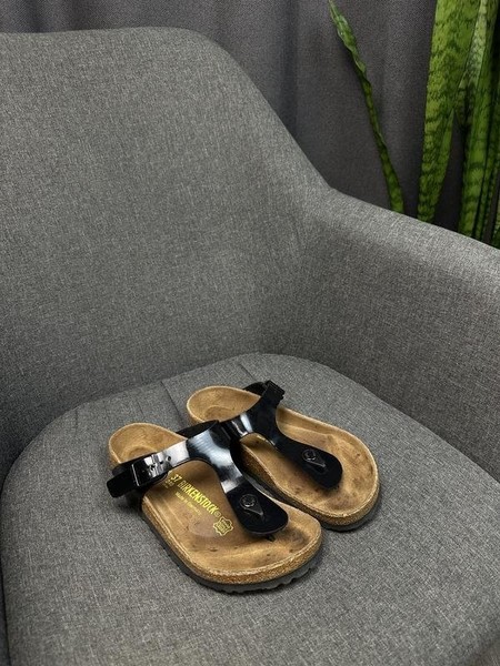 Women Birkenstock Flip Flops Black 37 #611F