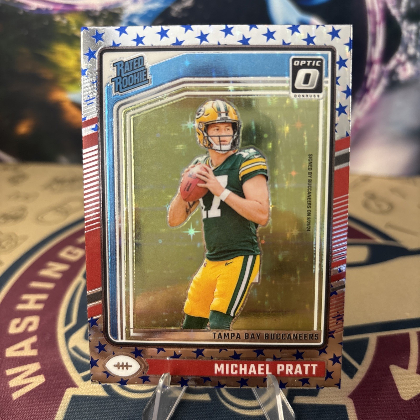 Michael Pratt Blue Stars Silver Prizm Rated Rookie 2024 Optic Card 280 Tampa Bay
