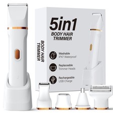 KINGTEE 5-in-1 Electric Bikini Trimmer for Women   IPX7 Waterproof Shaver, Cordl