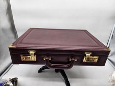 Vintage Burgundy Hard Shell Attache Briefcase Combination Lock Portfolio Case