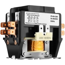 HVAC 2 Pole 40 Amp HVAC Contactor 220V Coil AC Condenser Heat Pump Replacement 