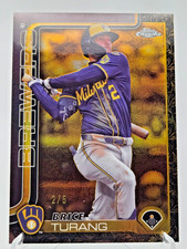 2025 Topps Gilded Brice Turang Gold Electroblack 2/5 Brewers NUMBER MATCH #102