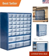 Elegant 42 Compartment Plastic Storage Drawers - Desktop or Wall Mountable