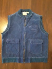 St John's Bay Corduroy Vest Full Zip, Insulated, Blue Men's L Vintage