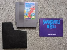 Snake Rattle N Roll (NES) with Instruction Manual and Cartridge Sleeve--TESTED