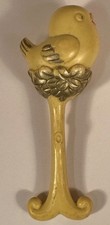 Celluloid Bird Baby Rattle Vintage