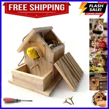 Hanging Bird House for Outside Clearance, Cedar Wooden Bird House to Paint fo...