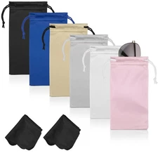 Hoiny 6 Pcs Microfiber Sunglasses Glasses Bag, Soft Anti-Scratch Drawstring S...