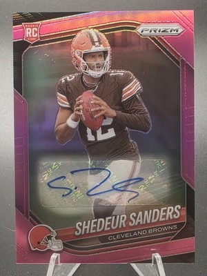 2025 Panini Prizm #302 Shedeur Sanders Pink Prizm Autograph SP (AU