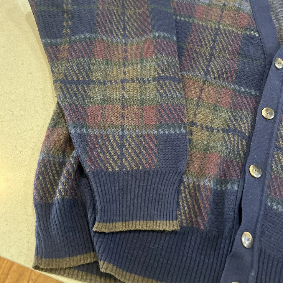 复古 Florence Tricot 羊毛混纺开衫学院风爷爷毛衣意大利 XL #2 — 第 3/4 张图片