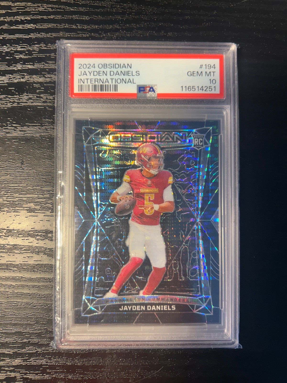 2024 PANINI OBSIDIAN INTERNATIONAL #194 JAYDEN DANIELS ROOKIE RC PSA 10