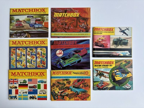 Vintage Matchbox Collectors Catalogs/Guides LOT 1967 - 1974 USA 8 Editions