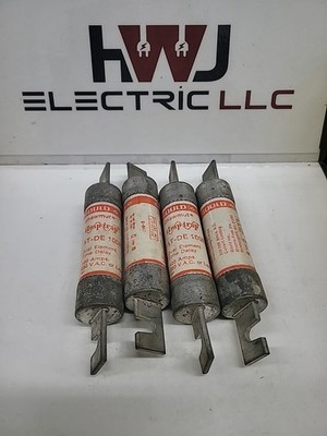 (Lot Of 4) Gould Shawmut AT-DE-100R 100A Dual Element Time Delay Fuses