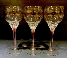 Set Of 3 Belfor BFR2 Exquisite Hock Glasses Red Core Stem 7.25x3” Czhechoslovaki