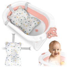 RICOKIDS faltbare Babywanne mit Babykissen Thermometer Badewanne Reisebadewanne