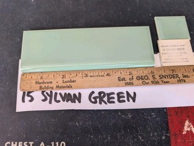 1 piece 2x6'' Ceramic Tile #15 Sylvan Green American Olean Tile Bullnose S4269