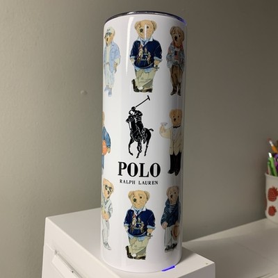 Polo Ralph Lauren Tumbler 20 oz Cup Mug Straw Flask 20oz Can Add Your Name