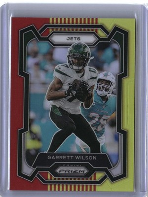 2023 Panini Prizm #233 Garrett Wilson Red and Yellow Prizm #/44