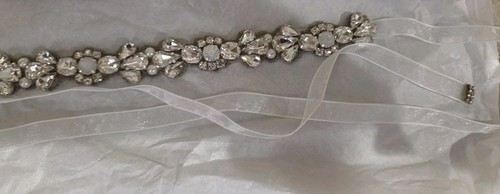 BRIDAL WEDDING DRESS BELT - Rhinestone Sash Ribbon. From David's BRIDAL. NWOT - Picture 5 of 10