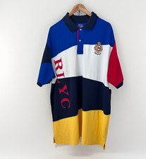XXL POLO RALPH LAUREN RLYC CREST CLASSIC FIT STRETCH MESH COLORBLOCKED SHIRT