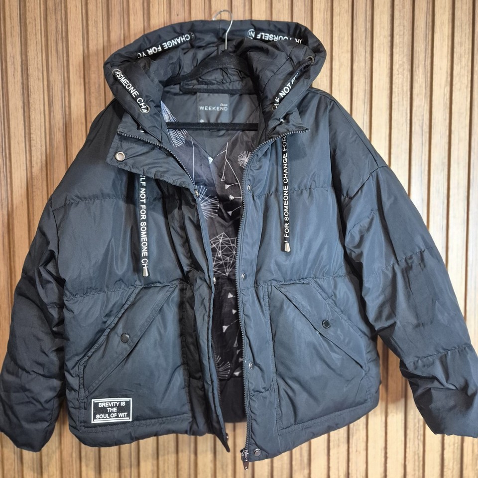 ETAM Black Duck Down Padded Jacket / Coat   AS NEW   Sz  8 / 38