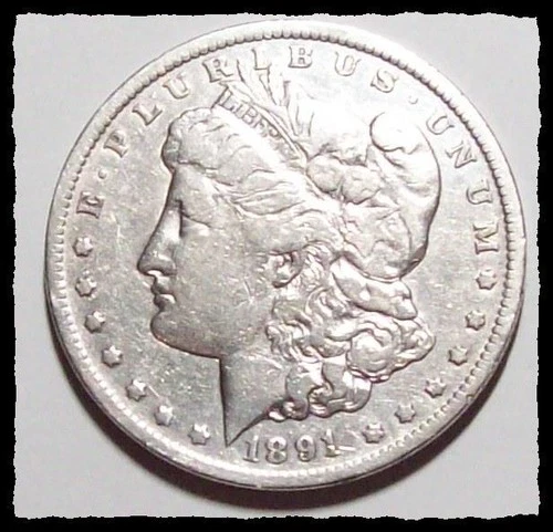 1891-CC  MORGAN DOLLAR DIFFICULT Semi Key Date SOLID VF  #21D52  .900 SILVER