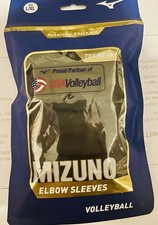 Mizuno Mzo 15" Padded Elbow Sleeves Volleyball Protection 1 Pair Sz L/XL Black 1