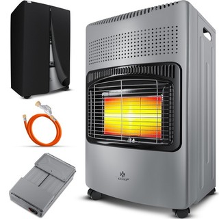 RETOURE 4200 Watt Keramik Gasheizer inkl. Gasdruckregler Gasschlauch Gasheizofen
