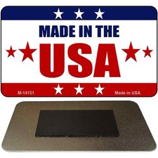 Made In The USA Stars Novelty Metal Magnet 3.5" x 2" Magnet (M)