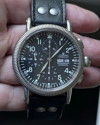 Aristo Flieger Chrono 44 SW500 auto serviced neues Laco-Fliegerband - Bild 1 von 4