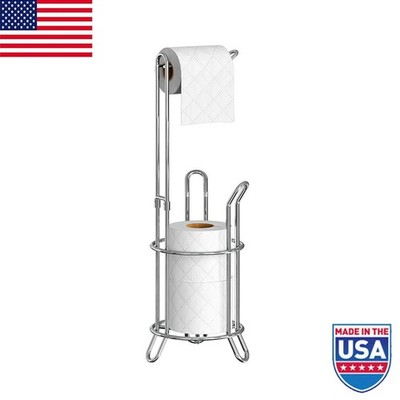 Simple Houseware Bathroom Toilet Tissue Paper Roll Storage Holder Stand Chrome