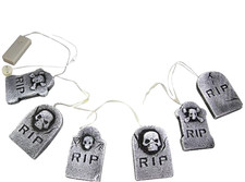 Light Up Halloween Garland Hanging RIP Halloween Tombstone Light Up Decoration,