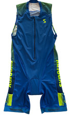 Synergy Mens XL Sleeveless Blue Triathlon Race Trisuit Tri-Suit Triathlete
